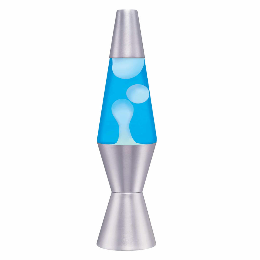11.5″ LAVA LAMP – WHITE/BLUE/SILVER
